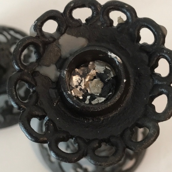 Japanese Forged Iron Candlesticks Candle Holders Gothic Japanese  5LBS Filigree - Picture 10 of 12